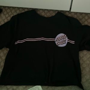 Cropped santa cruz skateboard shirt